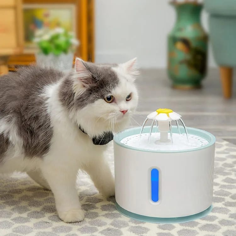 Fonte de Água Automática 2.4L Para Gatos ou Cães Com LED Daisy®️