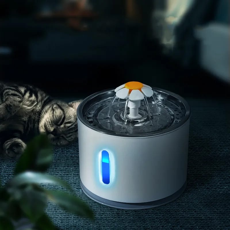 Fonte de Água Automática 2.4L Para Gatos ou Cães Com LED Daisy®️