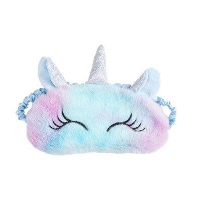 Máscara de Sono Infantil Pelúcia 3D Unicórnio - Super Macia Tie Dye - Lojas Morangoni