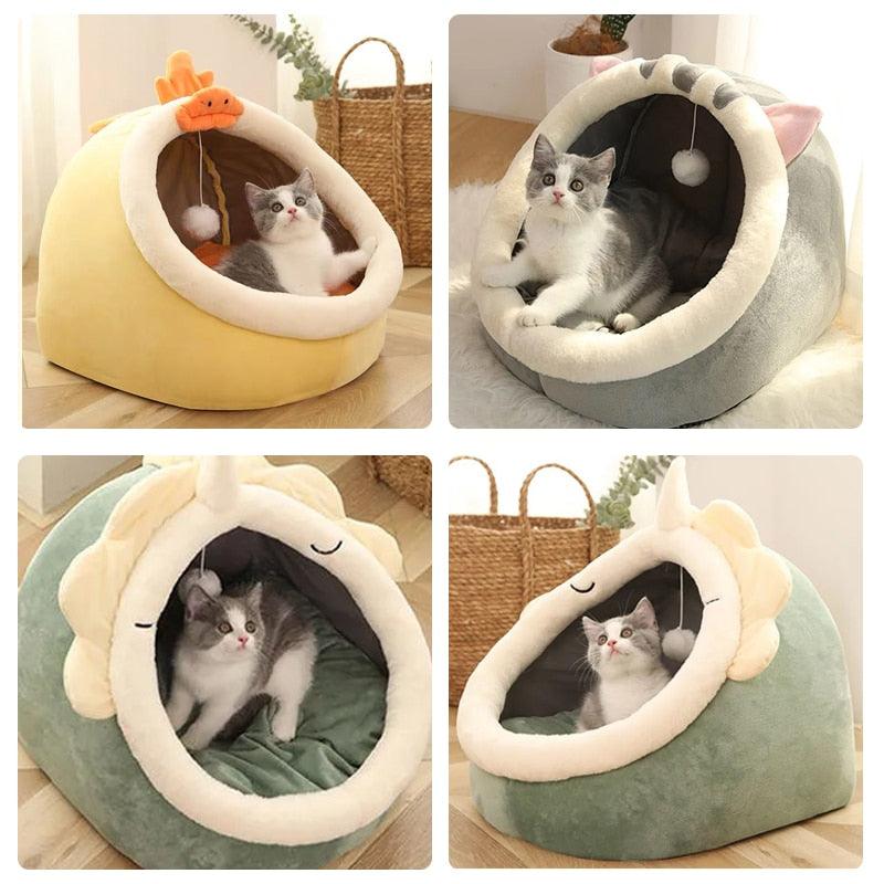 Caminha de Gato Aconchegante Toca Iglu Confortável e Macia - Com Brinquedo - Lojas Morangoni