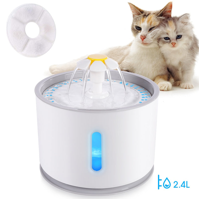 Fonte de Água Automática 2.4L Para Gatos ou Cães Com LED Daisy®️