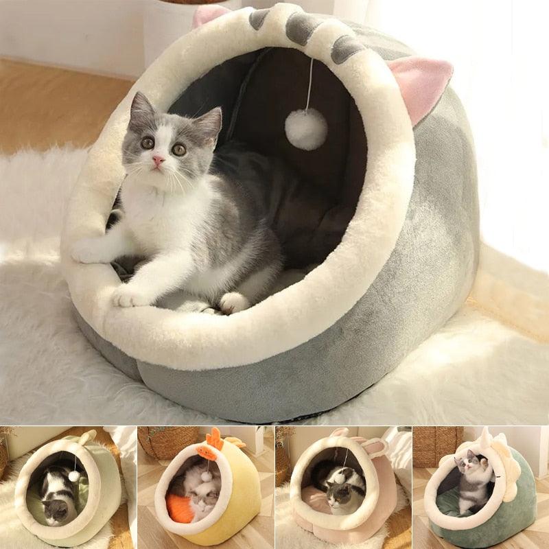 Caminha de Gato Aconchegante Toca Iglu Confortável e Macia - Com Brinquedo - Lojas Morangoni